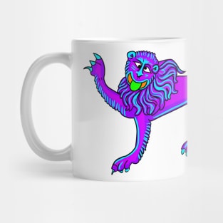 Bad Medieval Art Goofy Lion Bright Colors 90s Retro Vibe Mug